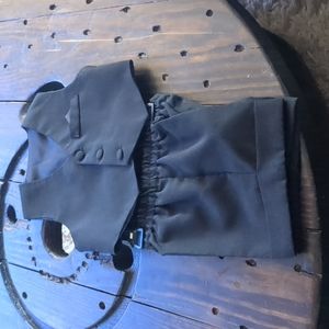 Boys black vest and shorts wedding attire